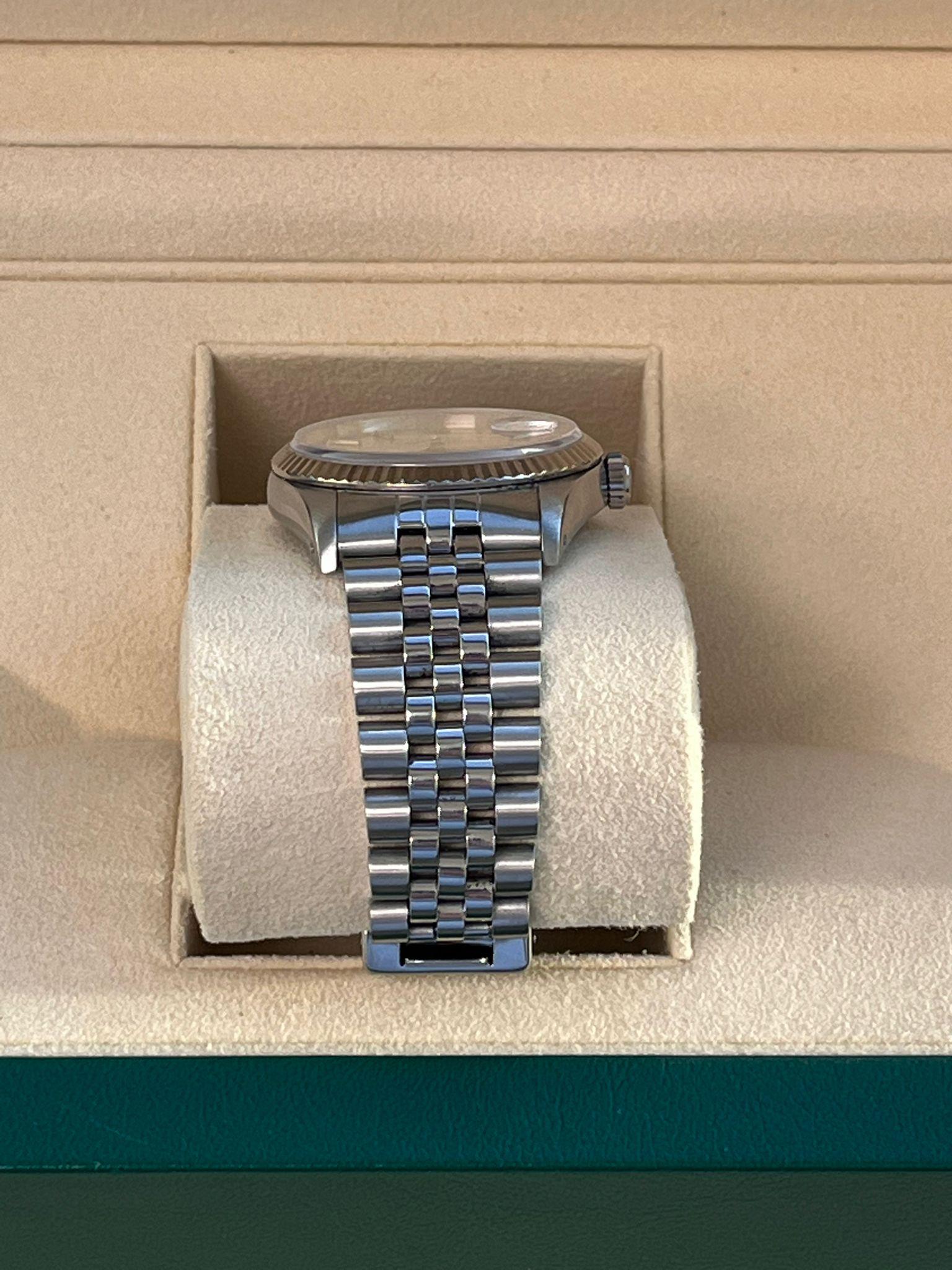 Rolex Datejust 36 Steel White Gold Silver Linen Dial Jubilee Mens Watch 16234 For Sale 11