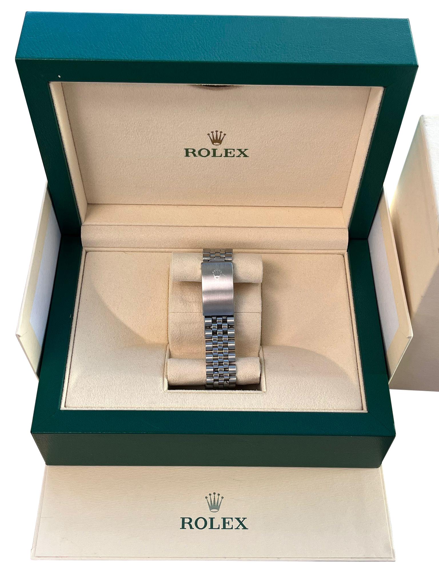 Rolex Datejust 36 Steel White Gold Silver Linen Dial Jubilee Mens Watch 16234 For Sale 13