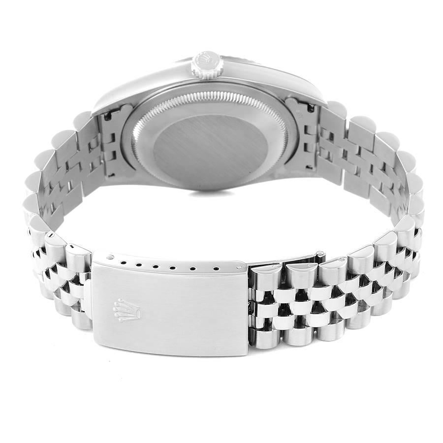 Rolex Datejust Steel White Gold Silver Tapestry Dial Mens Watch 16234 3