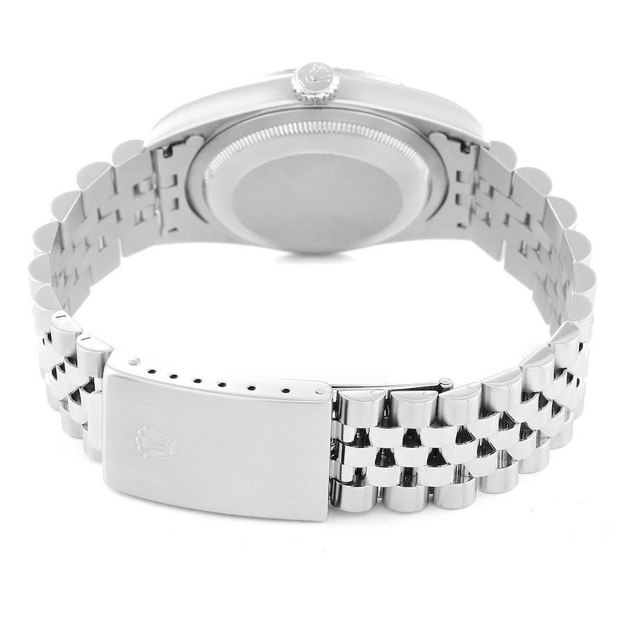 Rolex Datejust 36 Steel White Gold Silver Tapestry Dial Mens Watch 16234 2