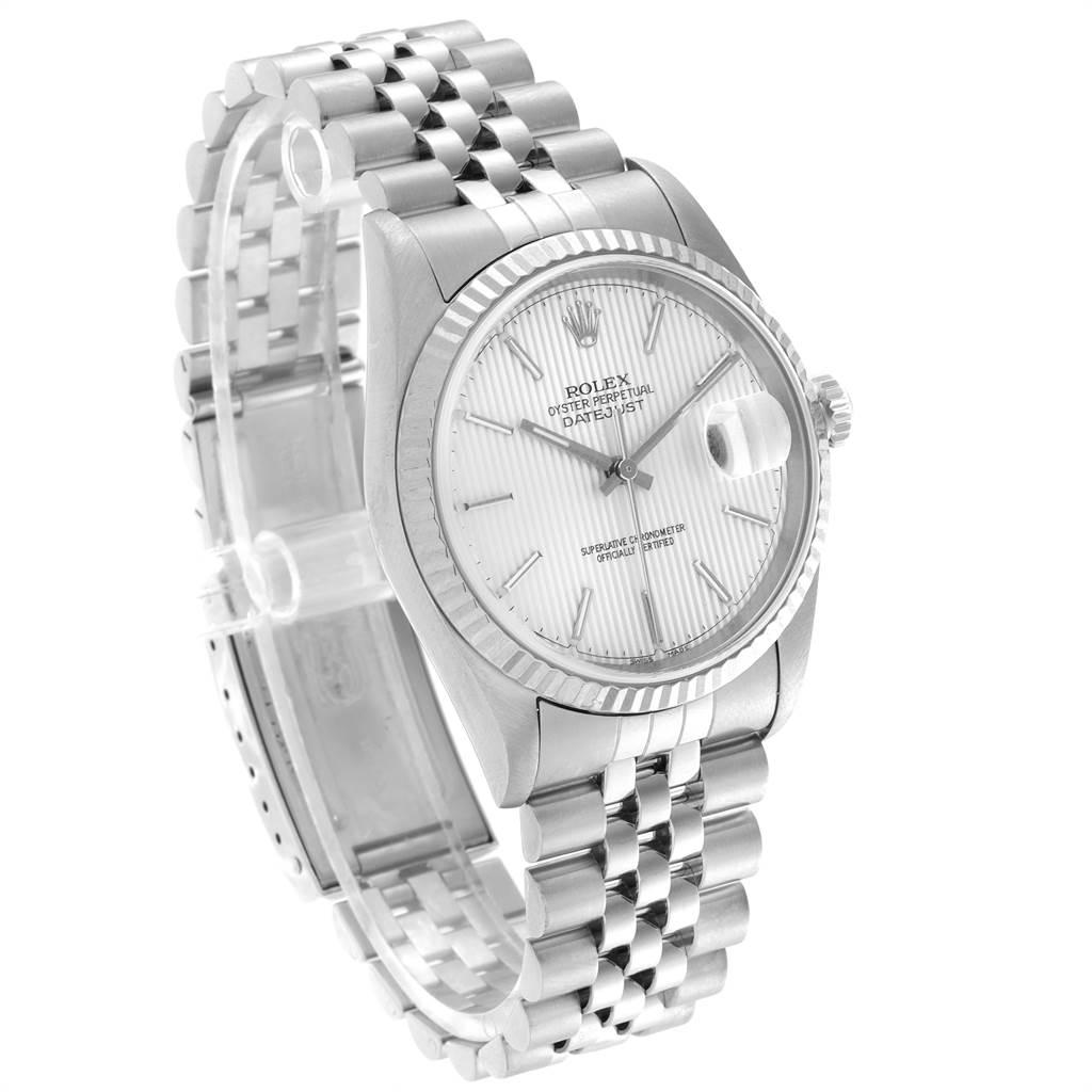 Rolex Datejust 36 Steel White Gold Tapestry Dial Men's Watch 16234 1