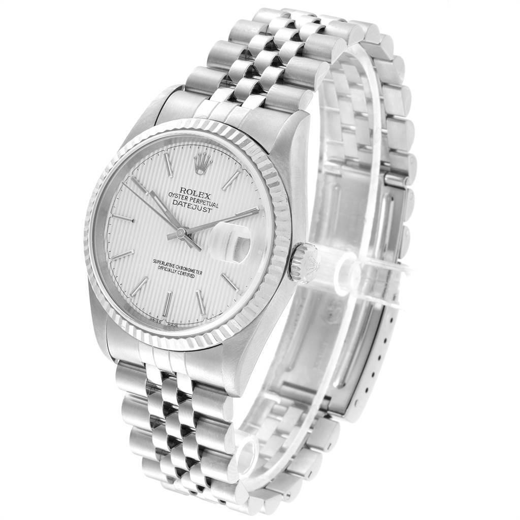 Rolex Datejust 36 Steel White Gold Tapestry Dial Men's Watch 16234 2