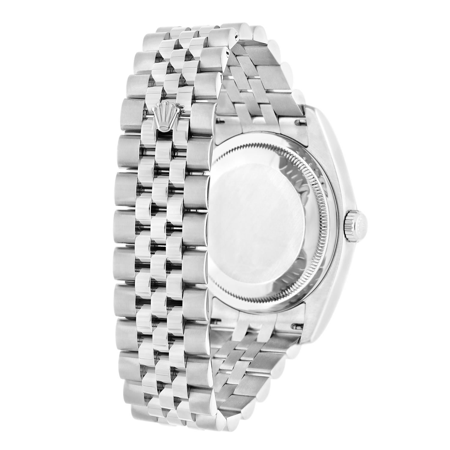 Rolex Datejust 36 Steel & White Gold Watch Black Logo Dial Jubilee 116234 1