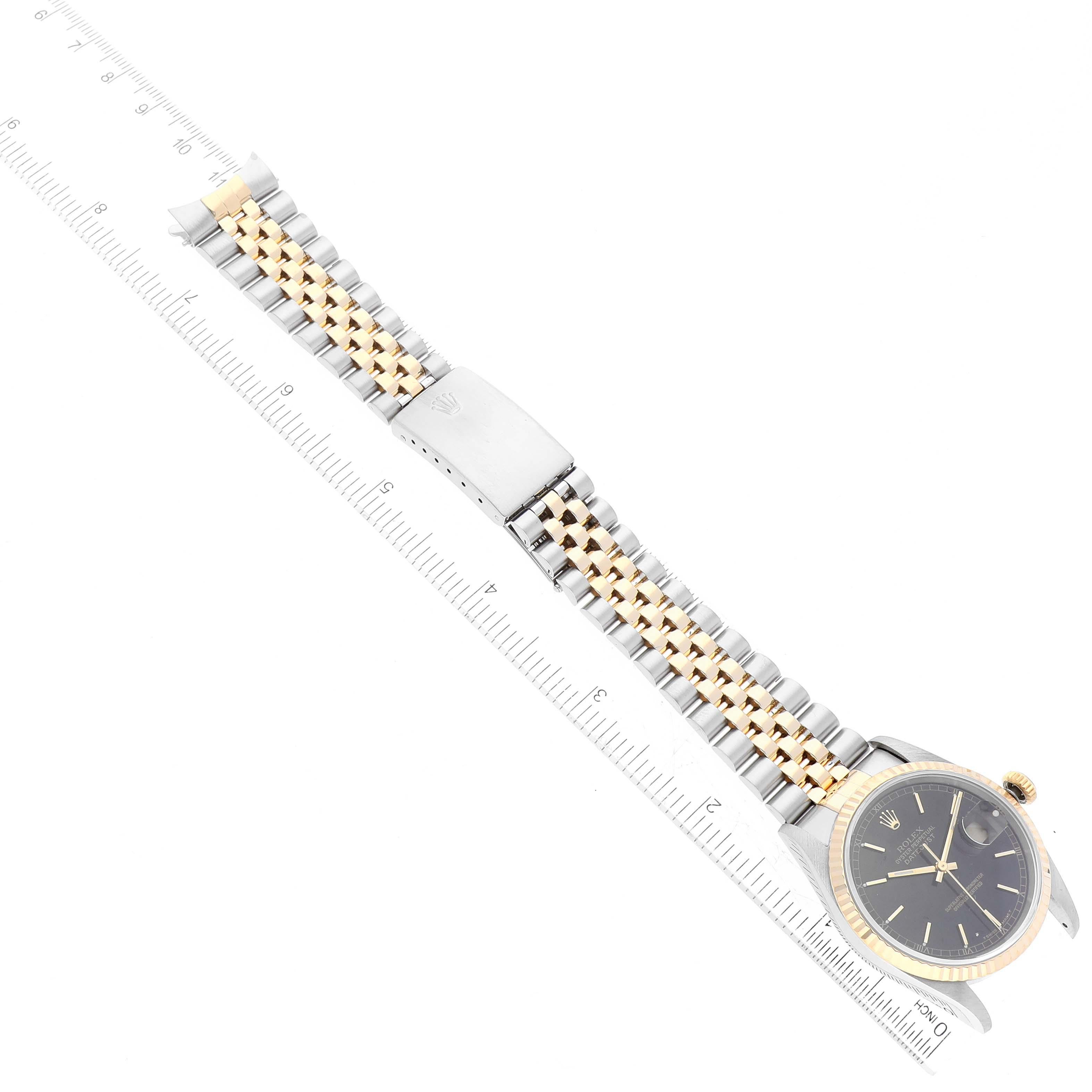 Rolex Datejust 36 Acciaio Oro Giallo Quadrante Nero Orologio Uomo 16233 Scatola Documenti 6