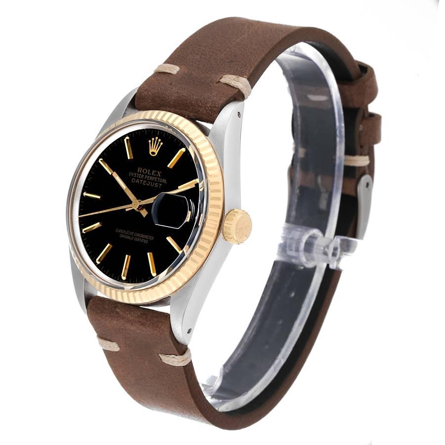 Men's Rolex Datejust 36 Steel Yellow Gold Black Dial Vintage Mens Watch 16013