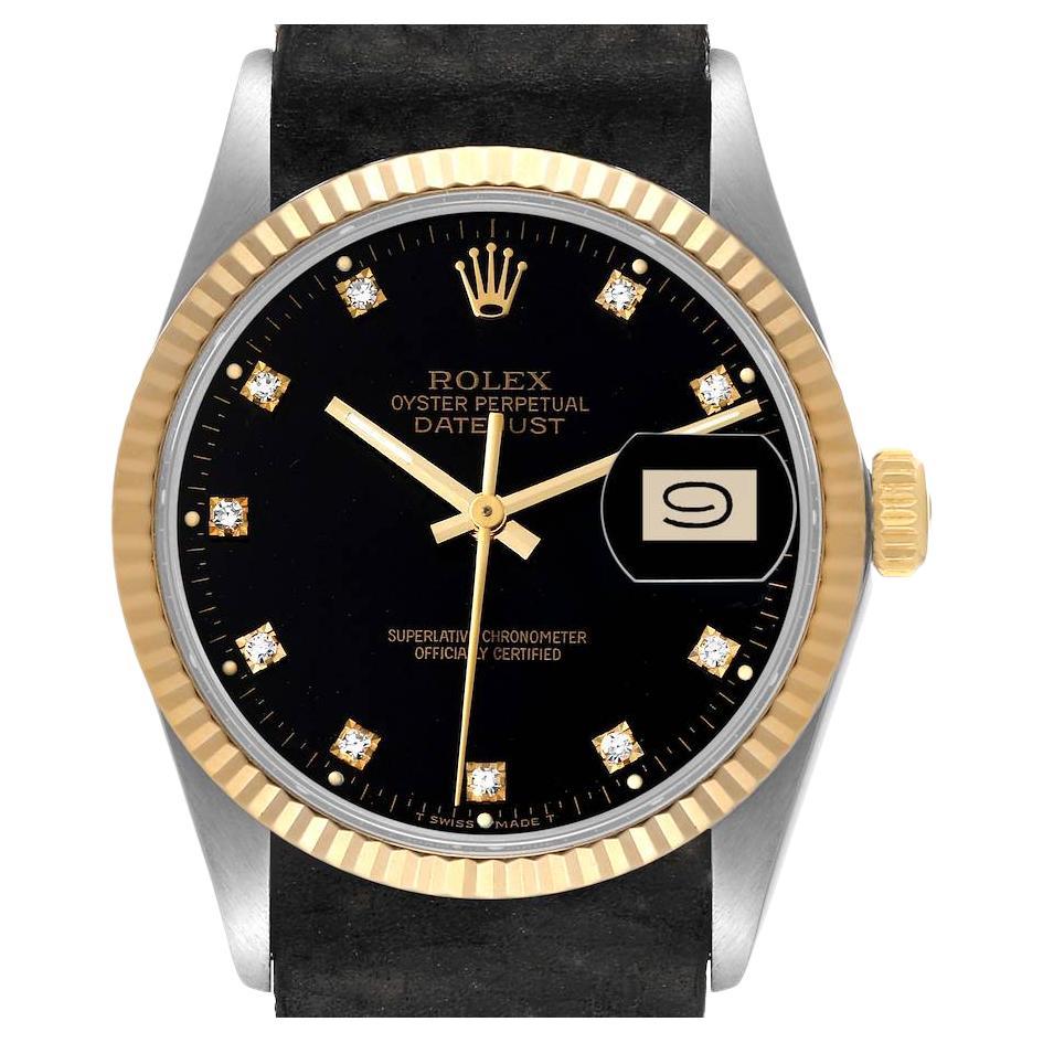 Rolex Datejust 36 Steel Yellow Gold Vintage Linen Dial Mens Watch 16013