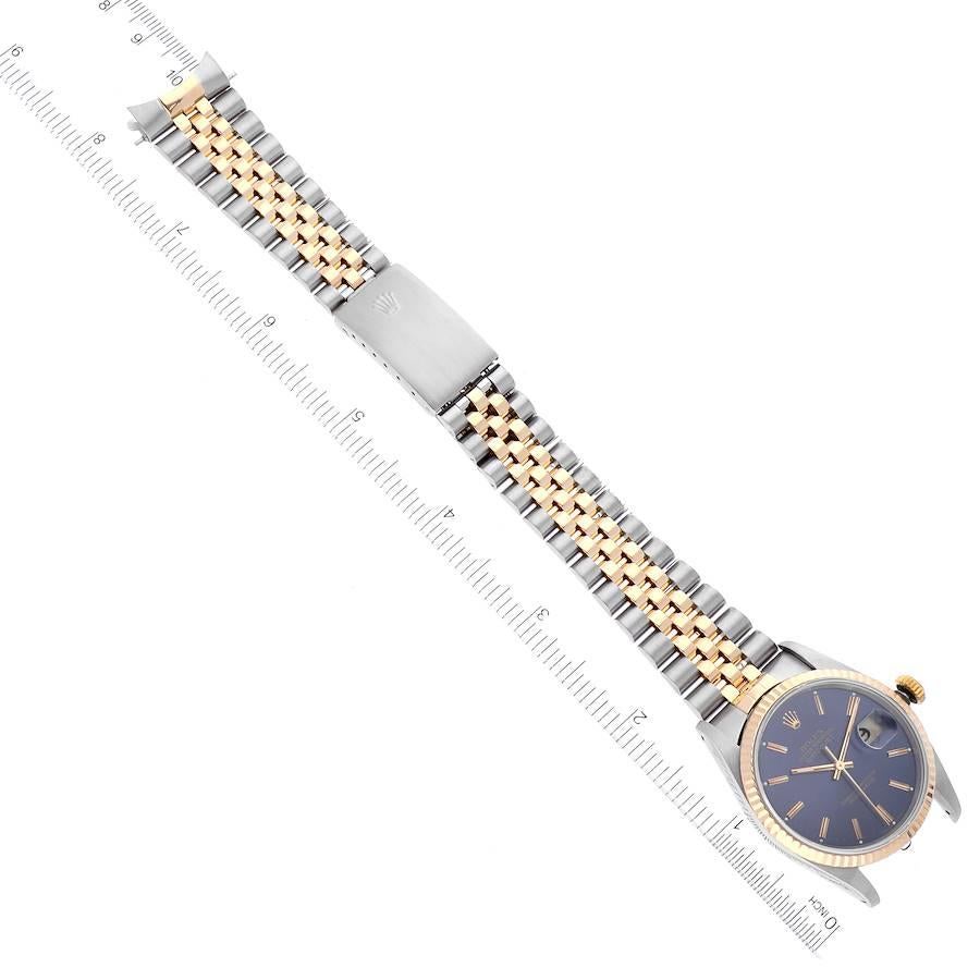 Rolex Datejust 36 Acero Oro Amarillo Esfera Azul Reloj Caballero 16233 en venta 6