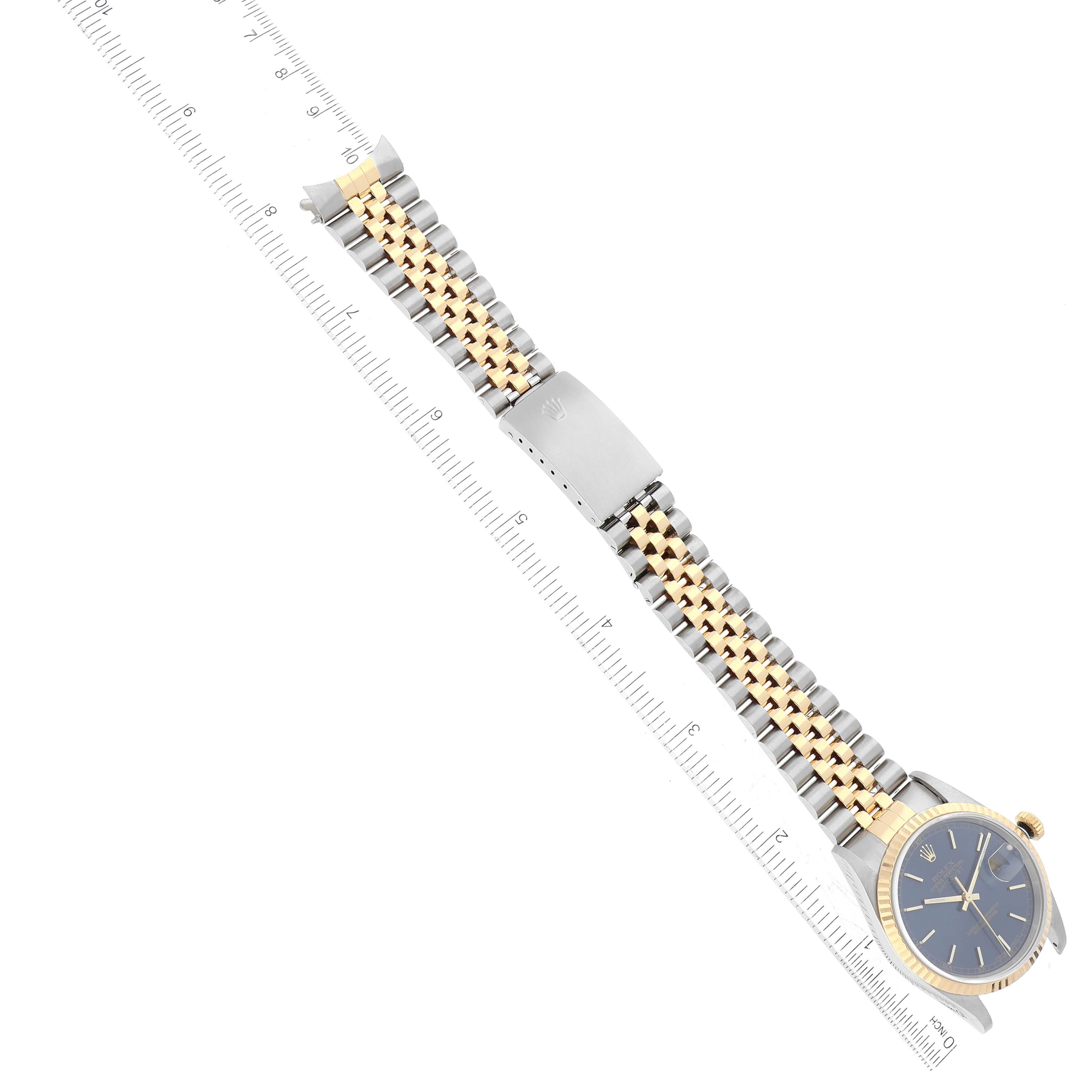 Rolex Datejust 36 Acciaio Oro Giallo Quadrante Blu Orologio Uomo 16233 4