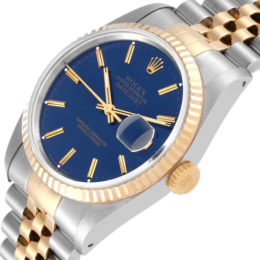 Rolex Datejust 36 Acero Oro Amarillo Esfera Azul Reloj Caballero 16233 en venta 1