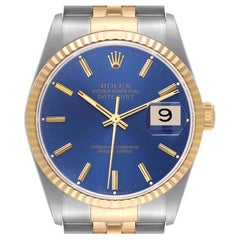 Rolex Datejust 36 Acero Oro Amarillo Esfera Azul Reloj Caballero 16233