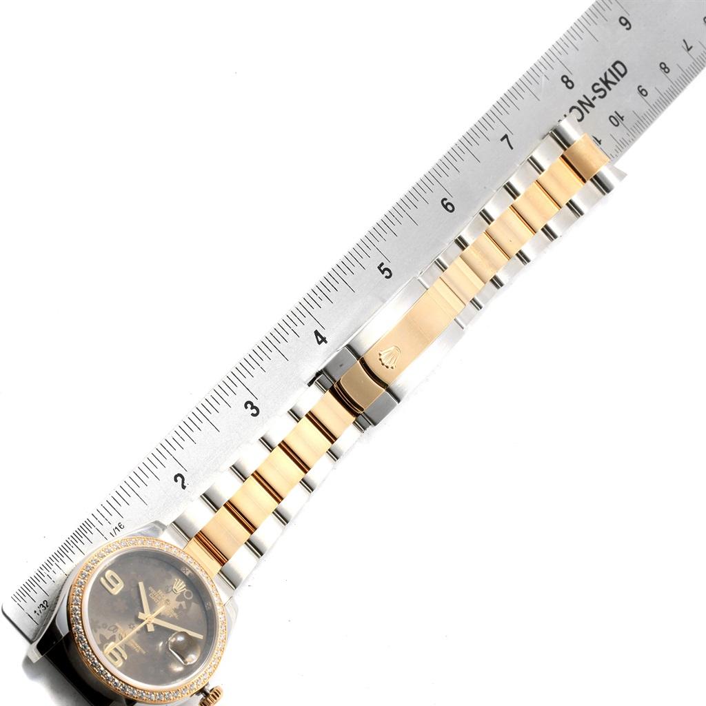 Rolex Datejust 36 Steel Yellow Gold Bronze Flower Dial Watch 116233 5