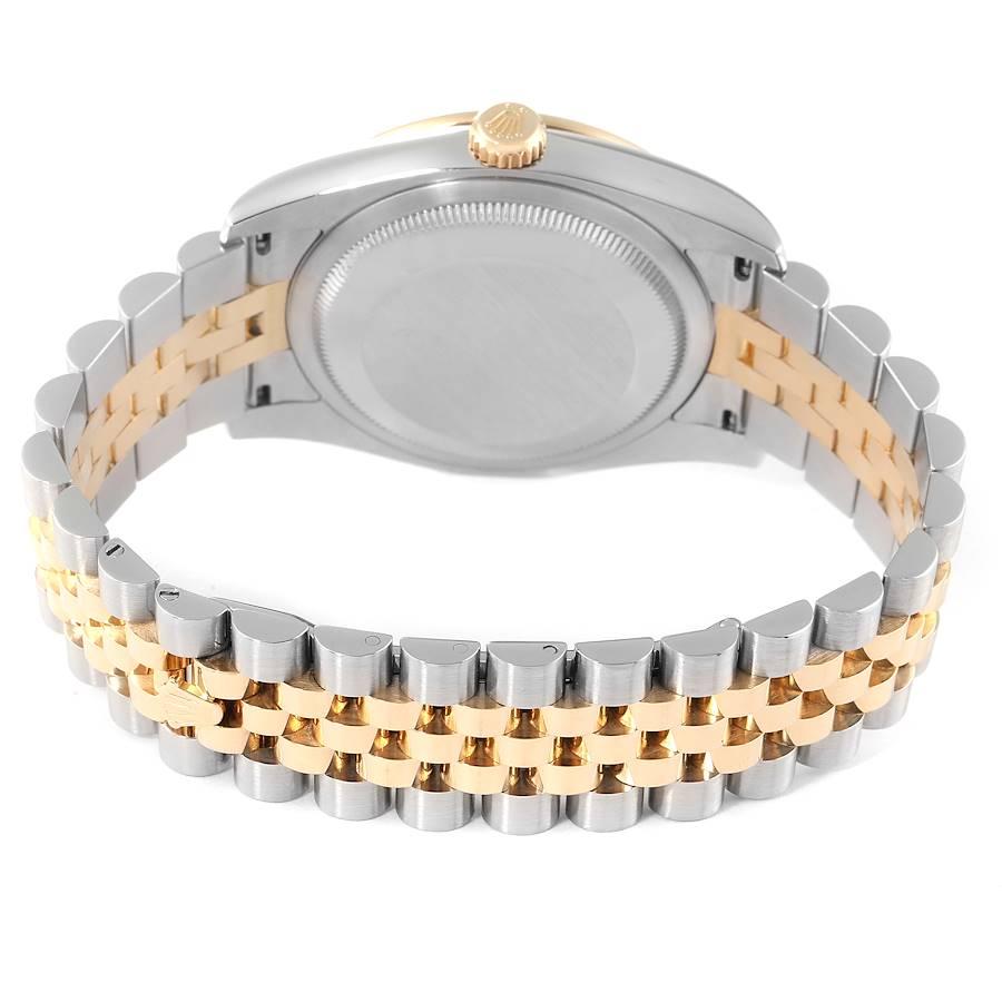 Rolex Datejust 36 Stahl-Gelbgold-Diamant-Uhr 116243 mit Champagner-Zifferblatt im Angebot 5