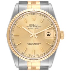 Rolex Montre Datejust 36 en acier, or jaune et cadran champagne pour hommes 16233 avec boîte et papiers d
origine