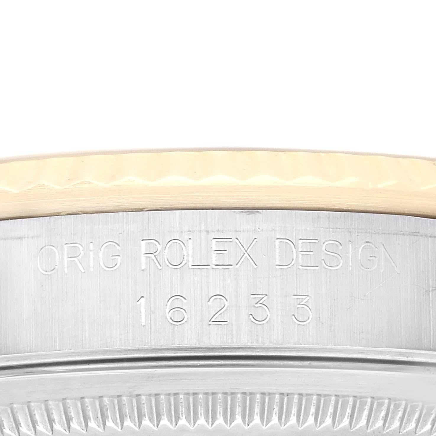Rolex Montre Datejust 36 avec cadran champagne en acier et or jaune pour hommes 16233 en vente 4