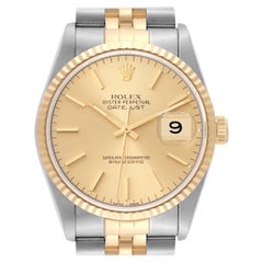 Rolex Datejust 36 Steel Yellow Gold Champagne Dial Mens Watch 16233