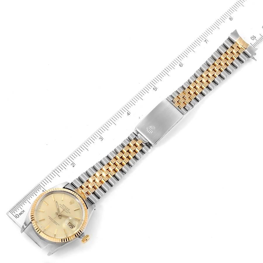 Rolex Datejust 36 Steel Yellow Gold Champagne Dial Vintage Mens Watch 16013 For Sale 4