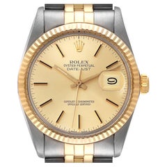 Rolex Datejust 36 Stahl-Gelbgold-Herrenuhr mit Champagner-Zifferblatt 16013