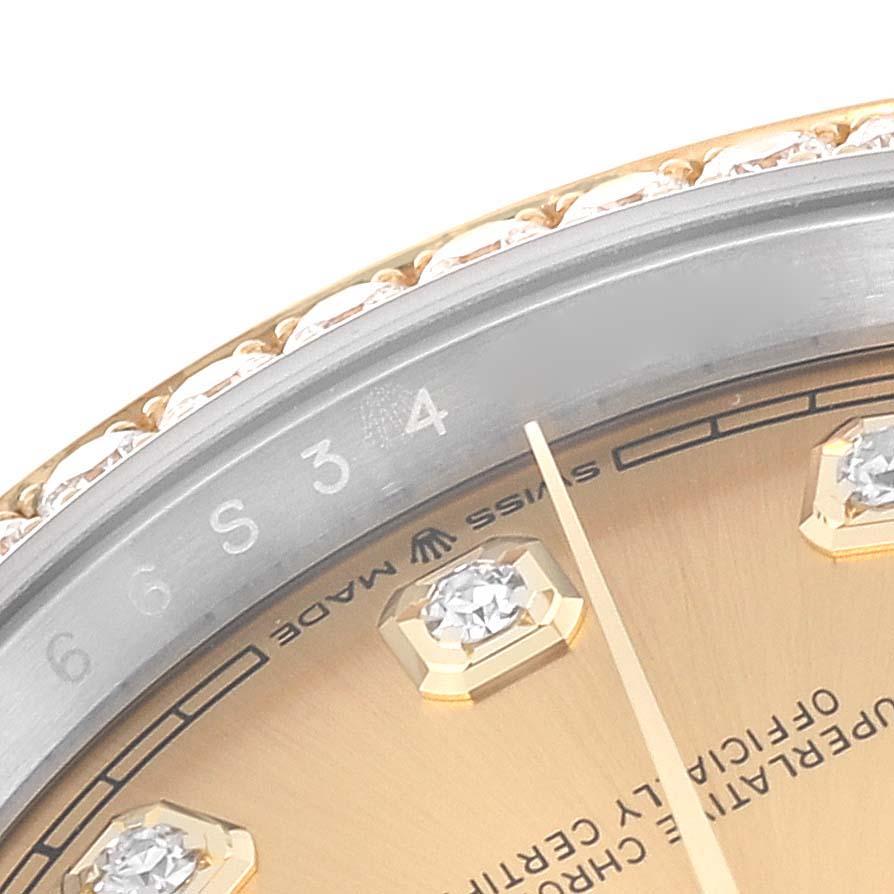 Rolex Montre Datejust 36 en acier, or jaune avec cadran en diamant, pour femmes 126283 non portée en vente 2