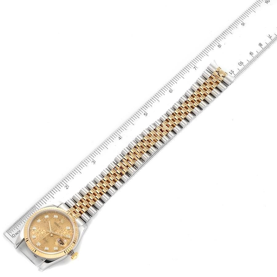 Rolex Datejust 36 Steel Yellow Gold Diamond Dial Mens Watch 116233 For Sale 5