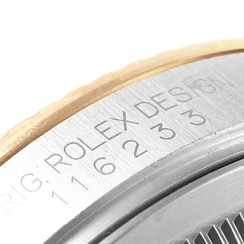 Rolex Datejust 36 Steel Yellow Gold Diamond Men's Watch 116233 Box Card For Sale 6