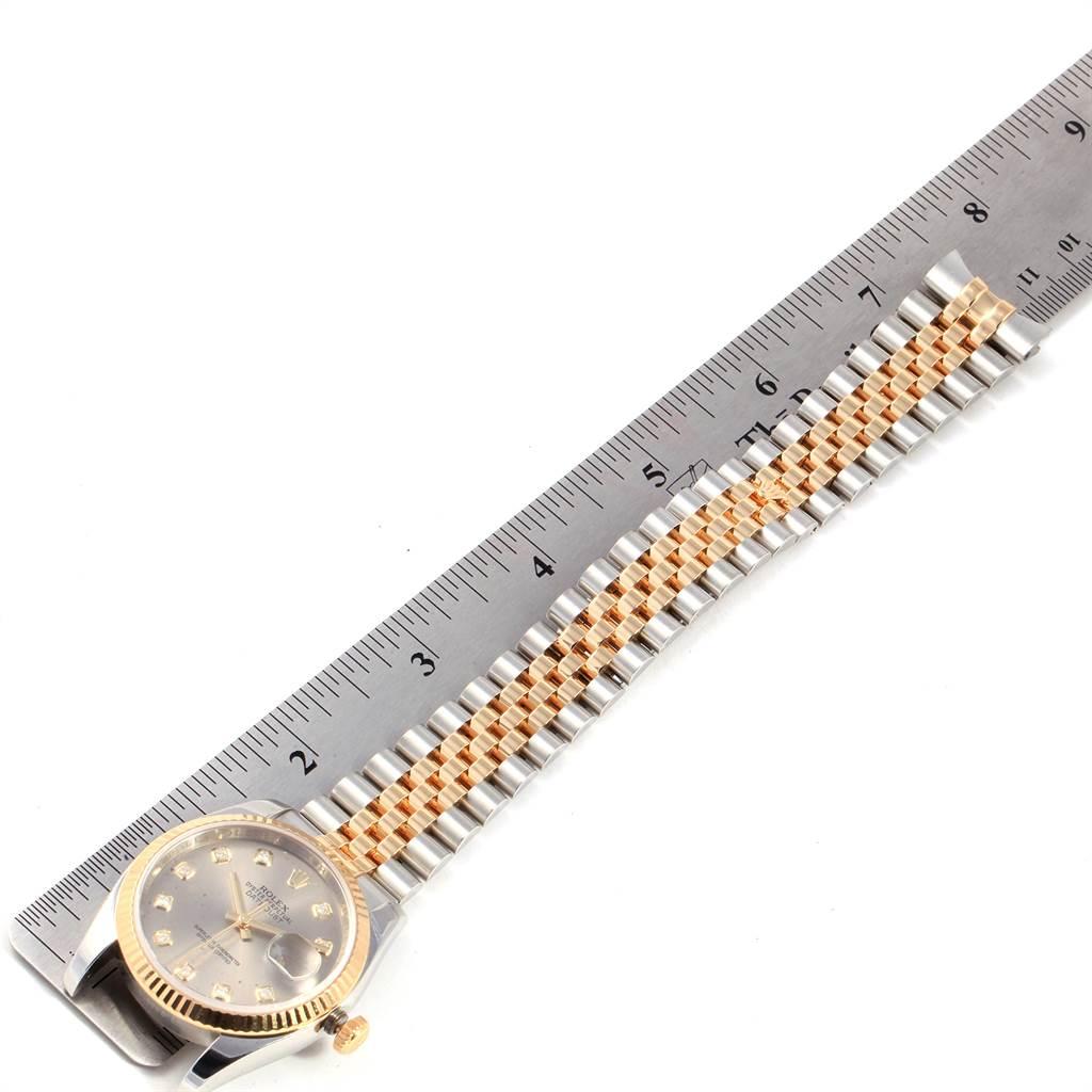 Rolex Datejust 36 Steel Yellow Gold Diamond Men's Watch 116233 Box For Sale 7