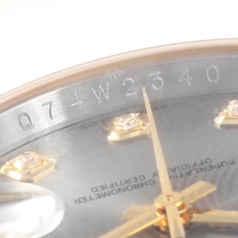 Rolex Datejust 36 Steel Yellow Gold Diamond Men's Watch 116233 Box For Sale 4