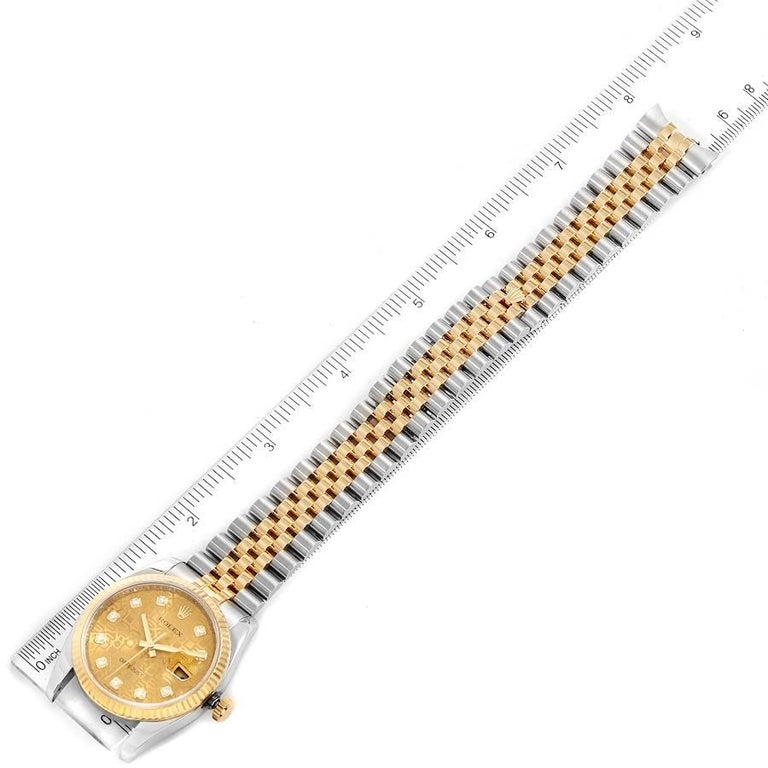 Rolex Datejust 36 Steel Yellow Gold Diamond Mens Watch 116233 For Sale 6