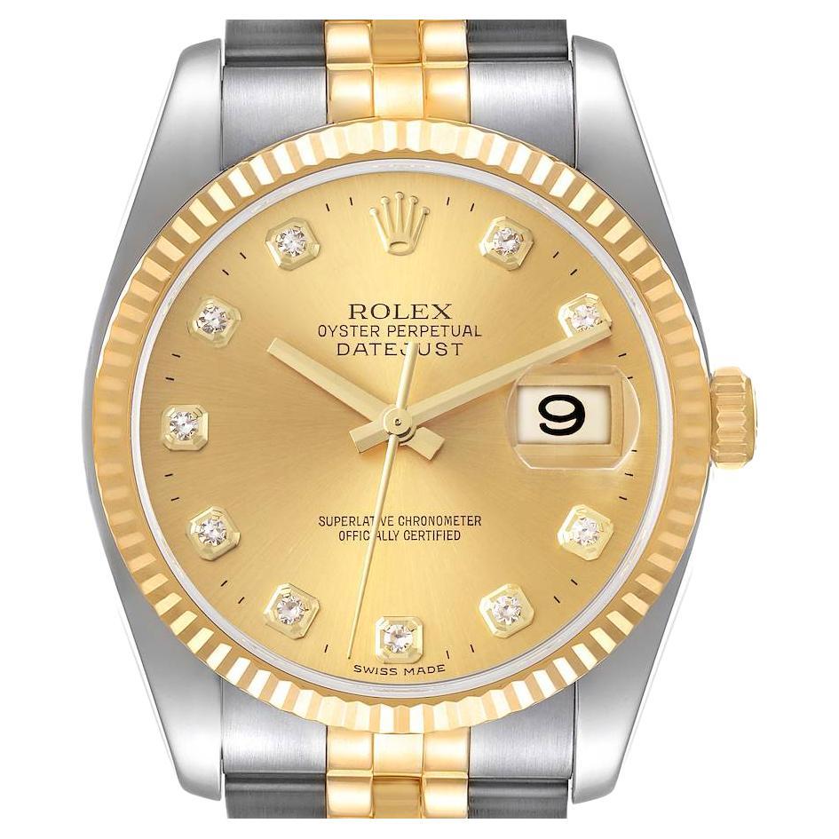 Rolex Datejust Steel Yellow Gold White Dial Mens Watch 116233 For Sale ...