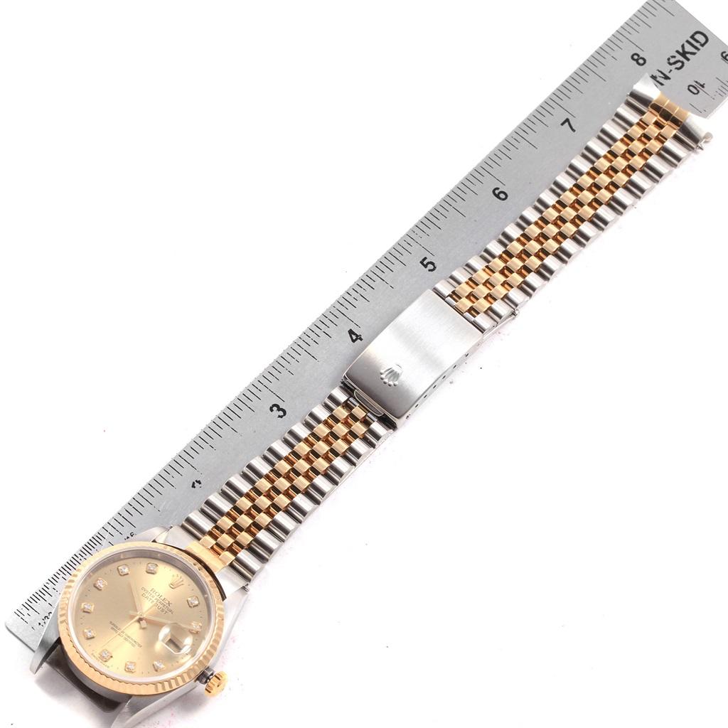 Rolex Datejust 36 Steel Yellow Gold Diamond Men’s Watch 16233 Box Papers For Sale 7