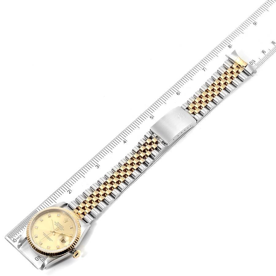 Rolex Datejust 36 Steel Yellow Gold Diamond Men's Watch 16233 For Sale 7