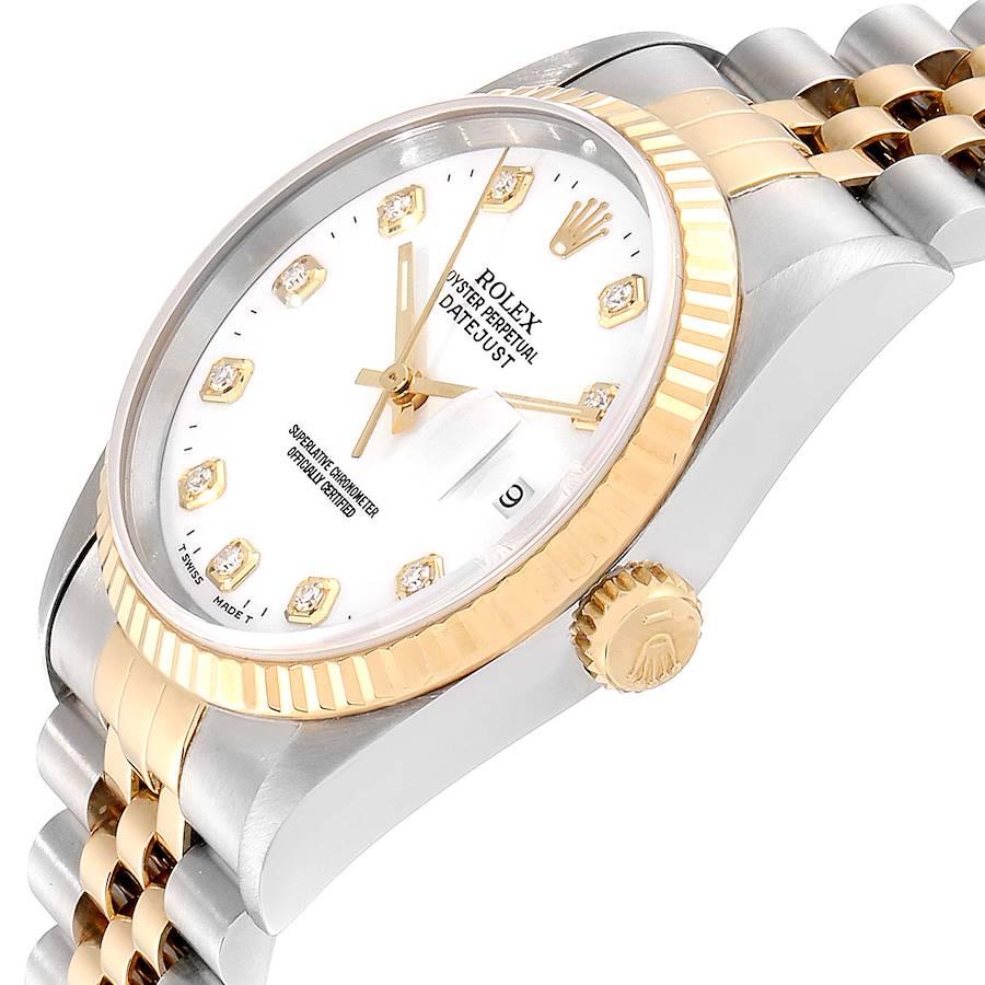 Rolex Datejust 36 Steel Yellow Gold Diamond Men's Watch 16233 For Sale 1