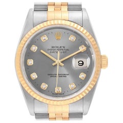 Rolex Datejust 36 Steel Yellow Gold Diamond Men's Watch 16233