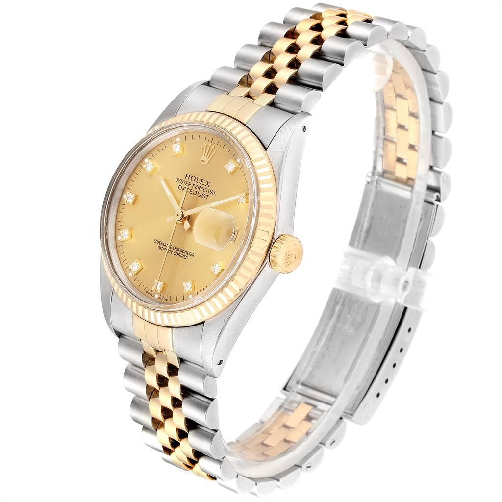 Men's Rolex Datejust 36 Steel Yellow Gold Diamond Vintage Men’s Watch 16013