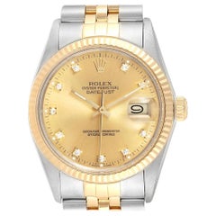 Rolex Datejust 36 Steel Yellow Gold Diamond Vintage Men’s Watch 16013