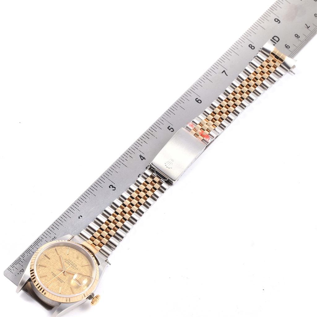 Rolex Datejust 36 Steel Yellow Gold Linen Dial Men's Watch 16233 9