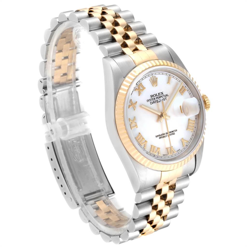 Men's Rolex Datejust 36 Steel Yellow Gold Mother of Pearl Roman Dial Men’s Watch 16233