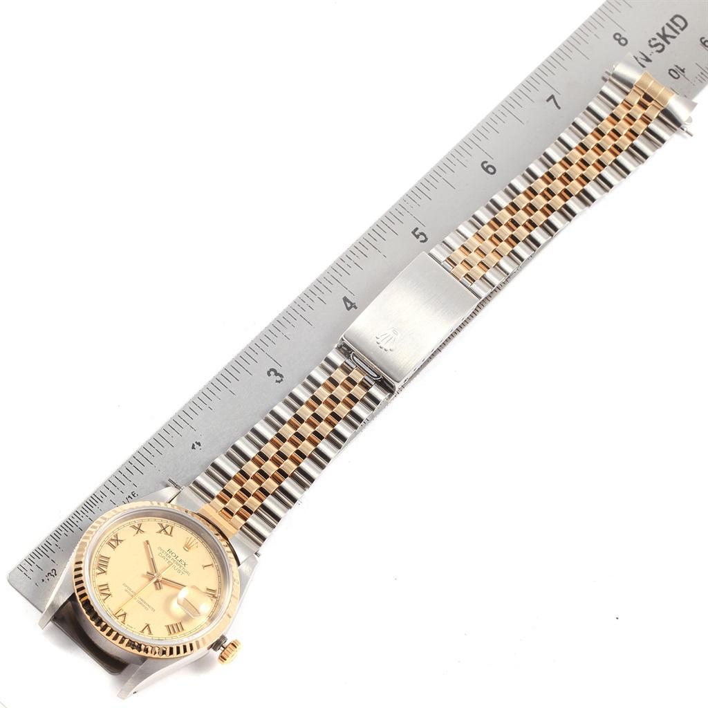 Rolex Datejust 36 Steel Yellow Gold Roman Dial Men’s Watch 16233 For Sale 8
