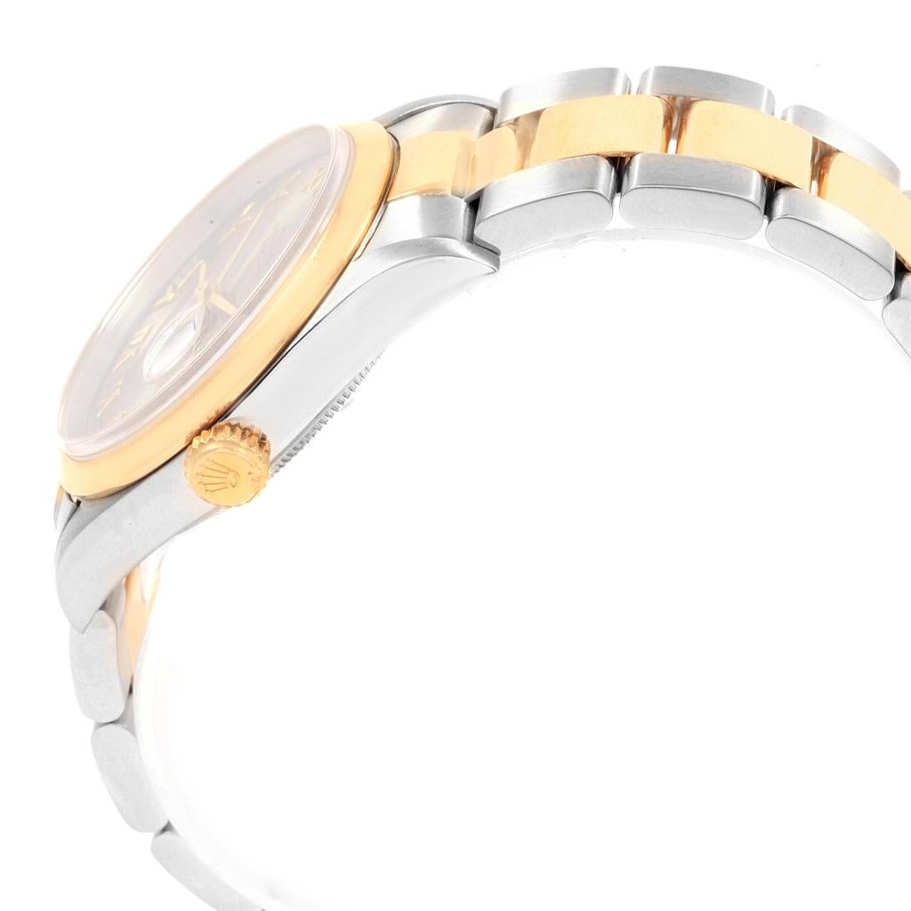Rolex Datejust 36 Steel Yellow Gold Slate Roman Dial Men's Watch 16203 For Sale 8