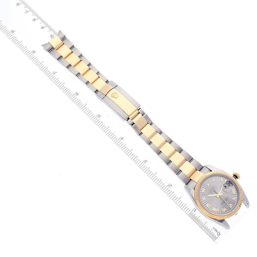 Rolex Datejust 36 Stahl Gelbgold Sunbeam Zifferblatt Herrenuhr 116233 im Angebot 7