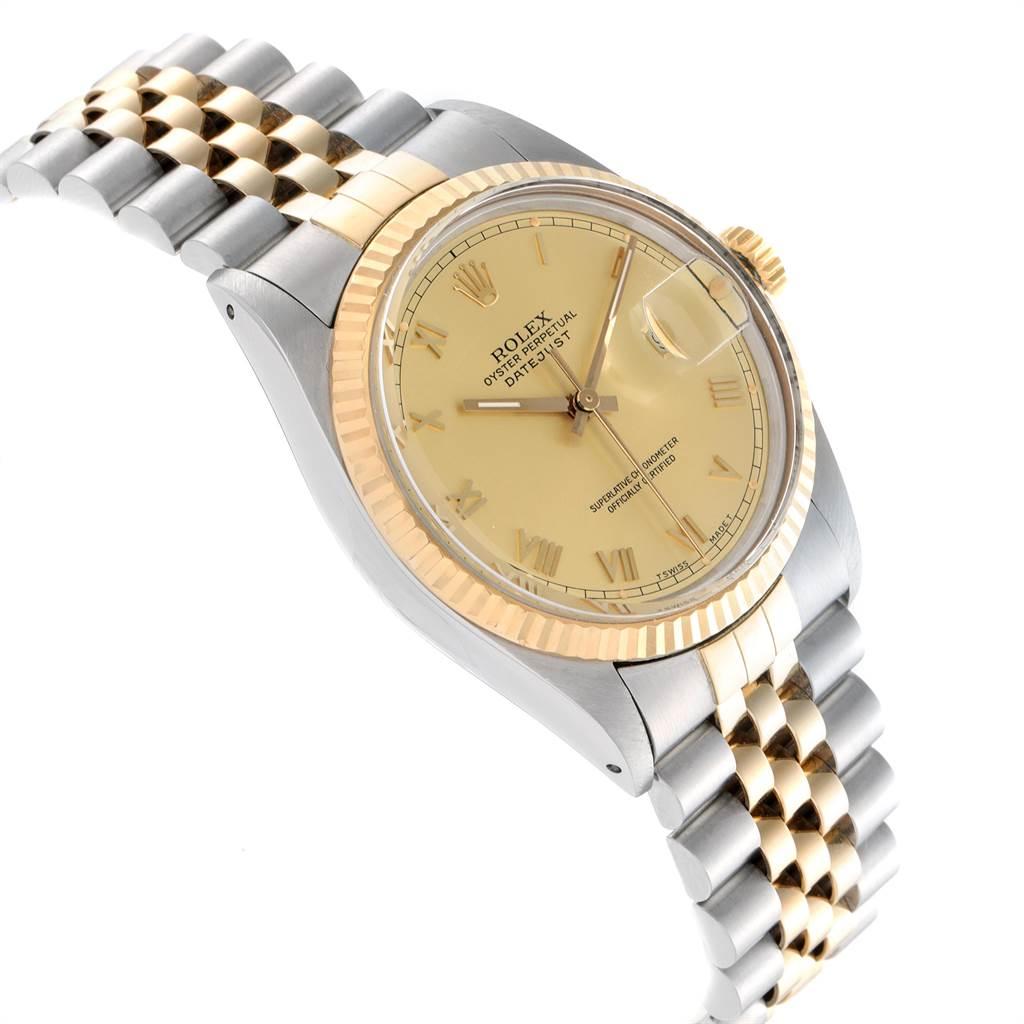 Rolex Datejust 36 Steel Yellow Gold Vintage Men’s Watch 16013 Box Papers In Good Condition For Sale In Atlanta, GA