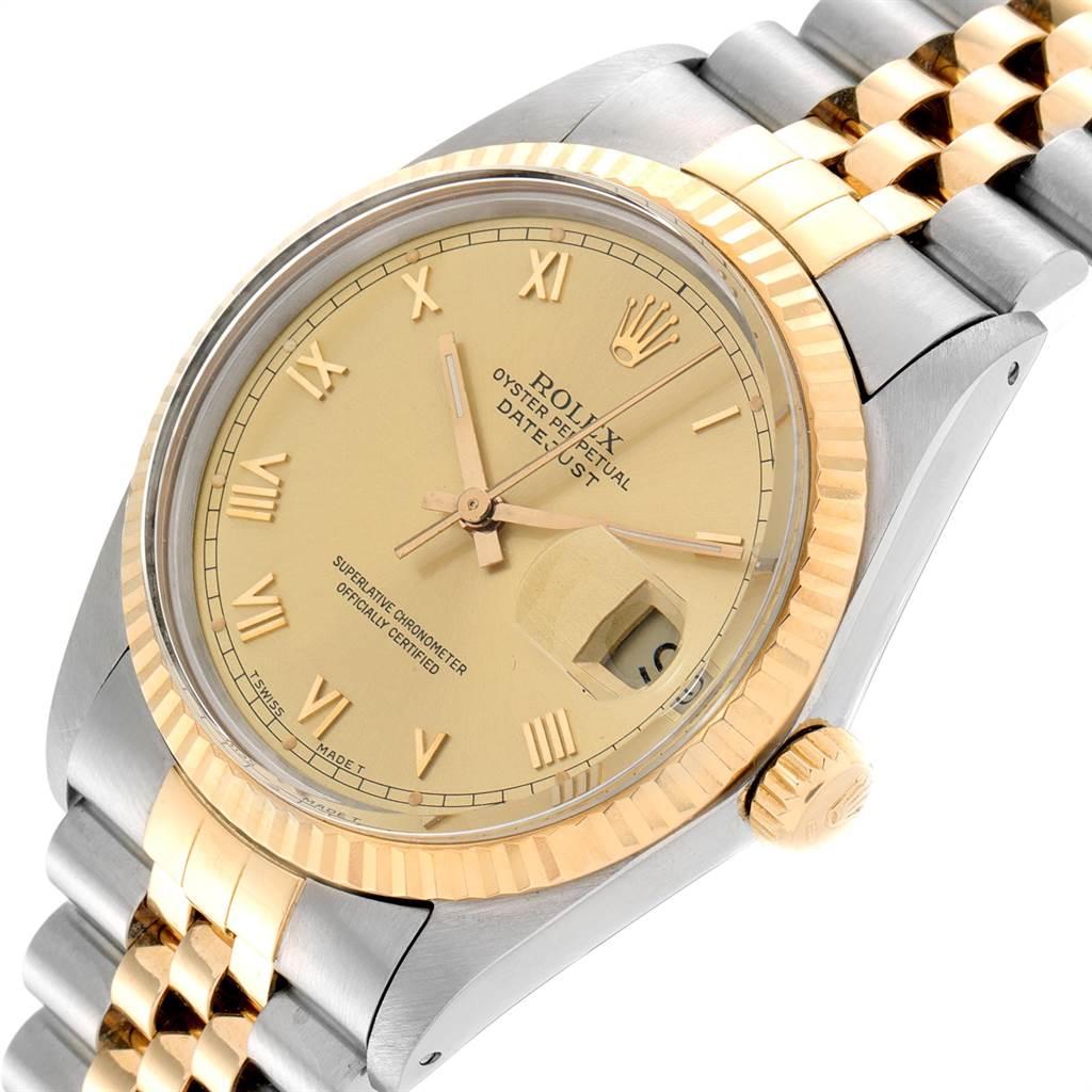 Men's Rolex Datejust 36 Steel Yellow Gold Vintage Men’s Watch 16013 Box Papers For Sale