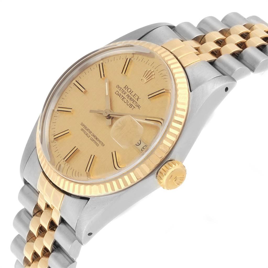 Rolex Datejust 36 Steel Yellow Gold Vintage Men's Watch 16013 Box Papers For Sale 3