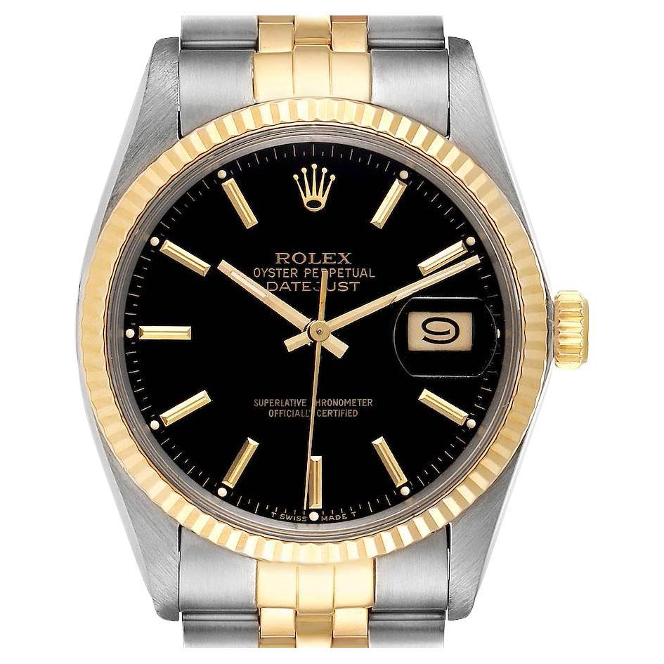 Rolex Datejust 36 Steel Yellow Gold Diamond Vintage Men's Watch 16013