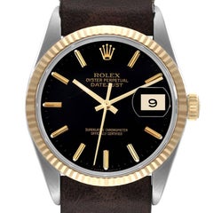 Rolex Datejust 36 Steel Yellow Gold Vintage Mens Watch 16013 Box Service Card