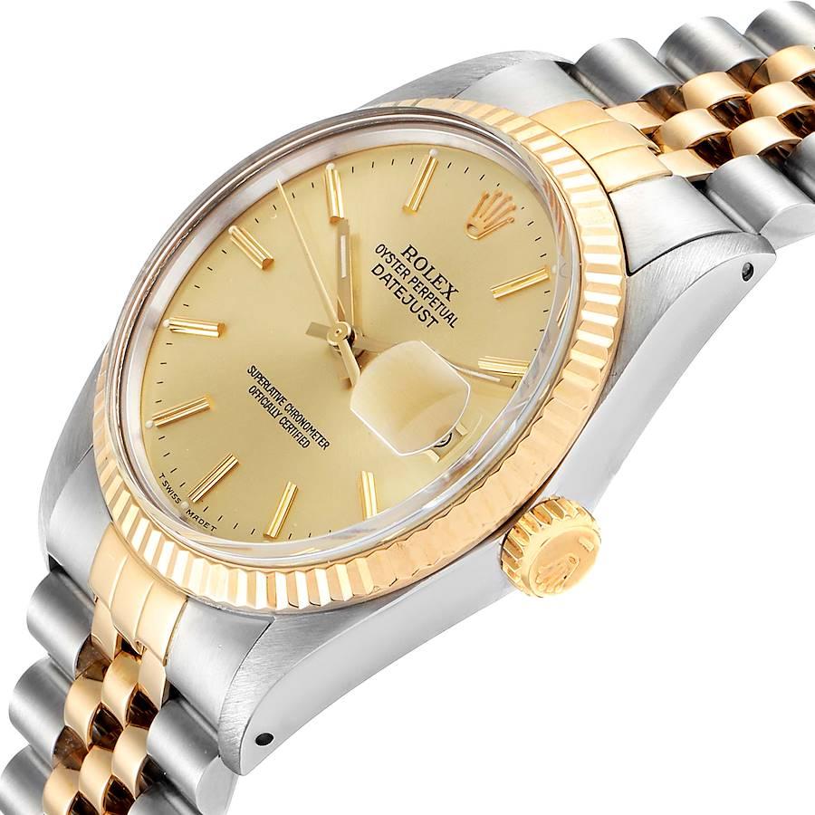 Rolex Datejust 36 Steel Yellow Gold Vintage Men's Watch 16013 Card For Sale 2