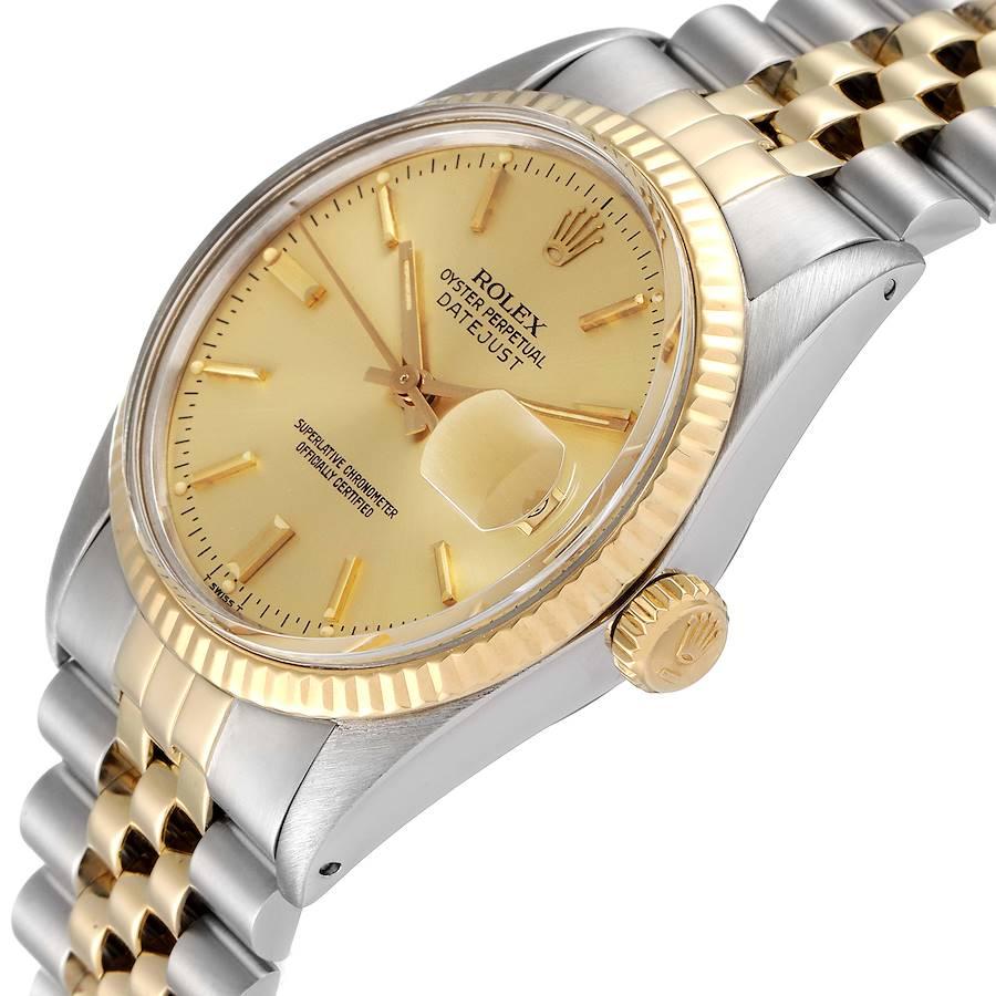 Rolex Datejust 36 Steel Yellow Gold Vintage Mens Watch 16013 For Sale 1