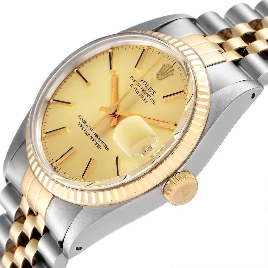 Rolex Datejust 36 Steel Yellow Gold Vintage Mens Watch 16013 For Sale 1