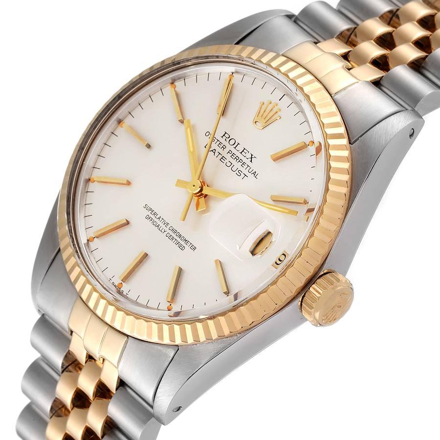 Rolex Datejust 36 Steel Yellow Gold Vintage Mens Watch 16013 In Good Condition In Atlanta, GA