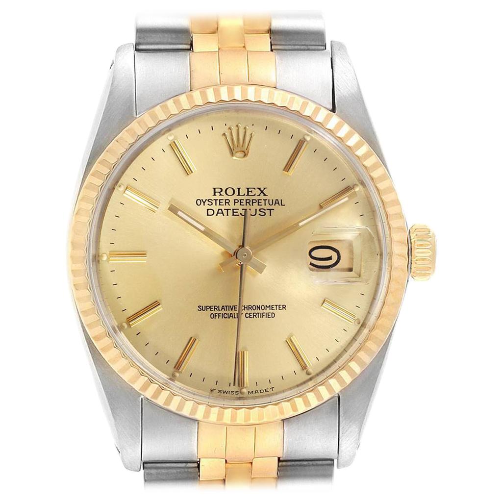 Rolex Datejust 36 Steel Yellow Gold Vintage Men's Watch 16013