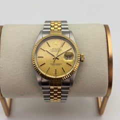 Rolex Datejust 36 Two-Tone 18K Yellow Gold & Steel Champagne Linen Dial